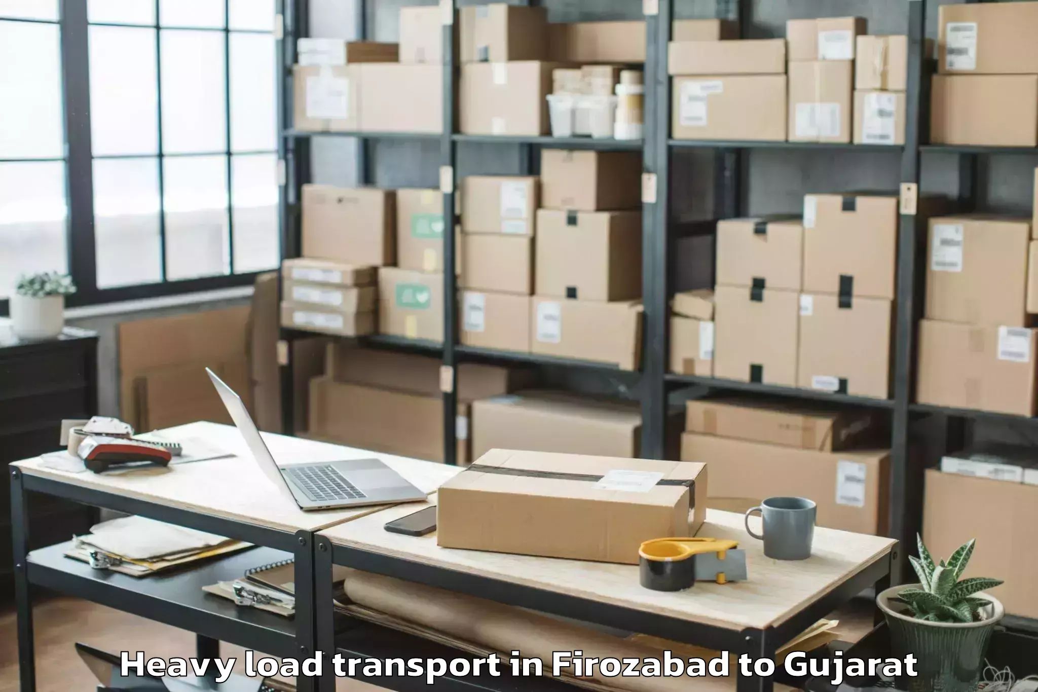 Top Firozabad to Rajpipla Heavy Load Transport Available